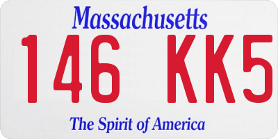 MA license plate 146KK5