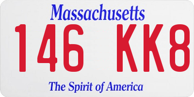 MA license plate 146KK8