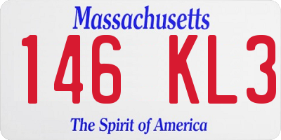 MA license plate 146KL3