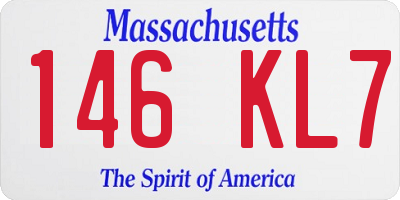 MA license plate 146KL7