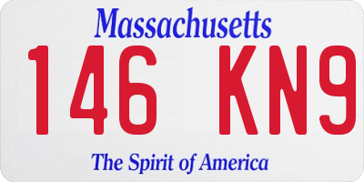 MA license plate 146KN9
