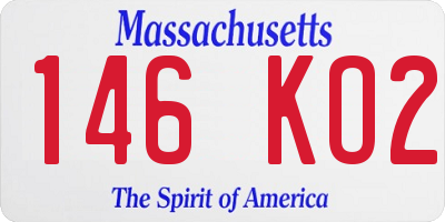MA license plate 146KO2