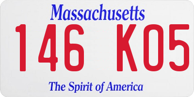 MA license plate 146KO5