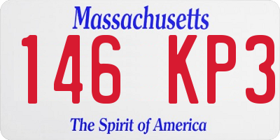MA license plate 146KP3