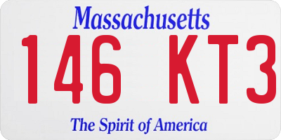 MA license plate 146KT3