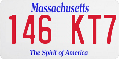 MA license plate 146KT7