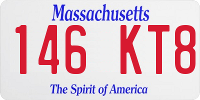 MA license plate 146KT8