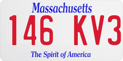 MA license plate 146KV3