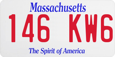 MA license plate 146KW6