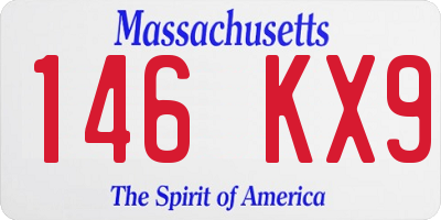 MA license plate 146KX9