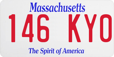 MA license plate 146KY0
