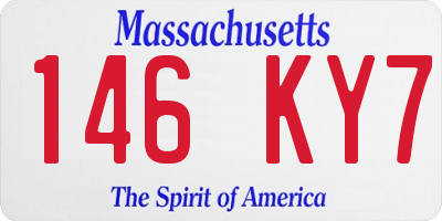 MA license plate 146KY7