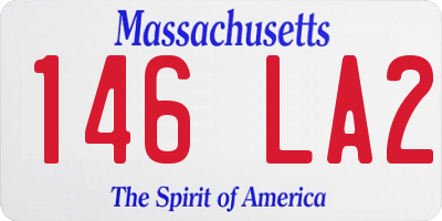 MA license plate 146LA2