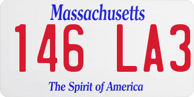 MA license plate 146LA3