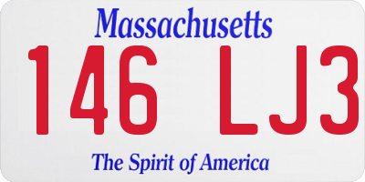 MA license plate 146LJ3