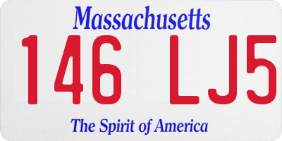 MA license plate 146LJ5