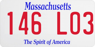 MA license plate 146LO3