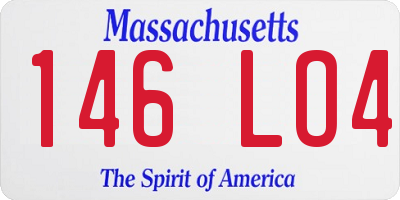 MA license plate 146LO4