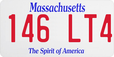 MA license plate 146LT4