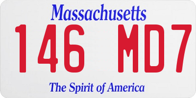 MA license plate 146MD7