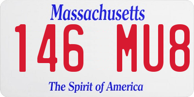 MA license plate 146MU8