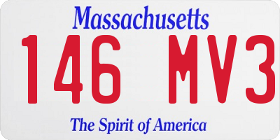 MA license plate 146MV3