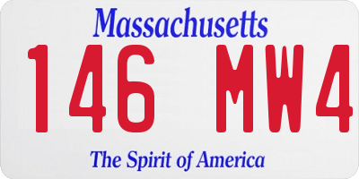 MA license plate 146MW4