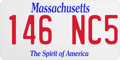 MA license plate 146NC5