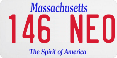 MA license plate 146NE0