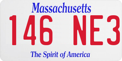MA license plate 146NE3