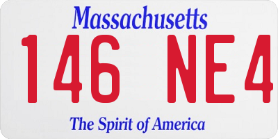 MA license plate 146NE4