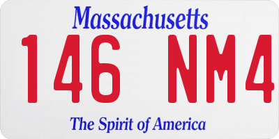 MA license plate 146NM4