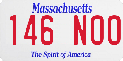 MA license plate 146NO0
