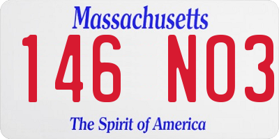 MA license plate 146NO3