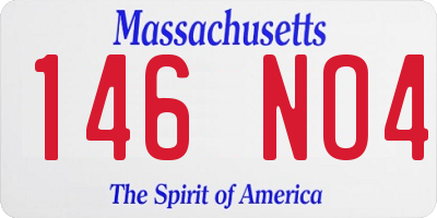 MA license plate 146NO4