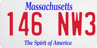 MA license plate 146NW3