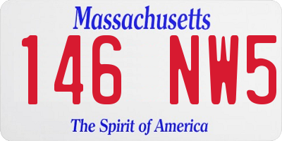 MA license plate 146NW5