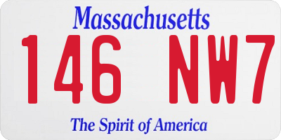 MA license plate 146NW7