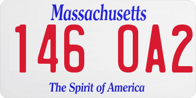 MA license plate 146OA2