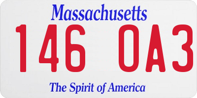 MA license plate 146OA3