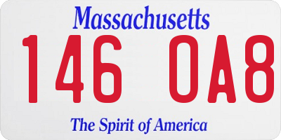 MA license plate 146OA8