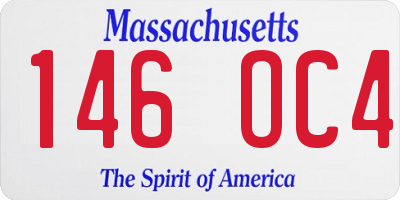 MA license plate 146OC4