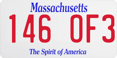 MA license plate 146OF3