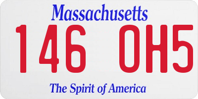 MA license plate 146OH5