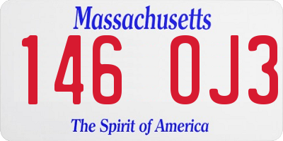MA license plate 146OJ3