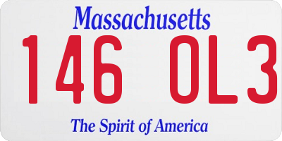 MA license plate 146OL3
