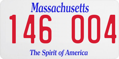MA license plate 146OO4