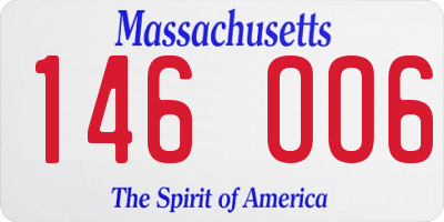 MA license plate 146OO6
