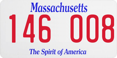MA license plate 146OO8
