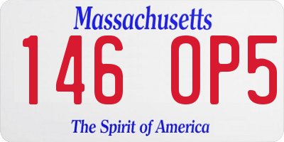 MA license plate 146OP5